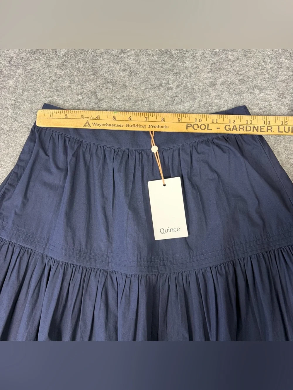 Quince 100% Organic Cotton Poplin Pintuck Maxi Skirt Navy Blue Women’s XS NEW
